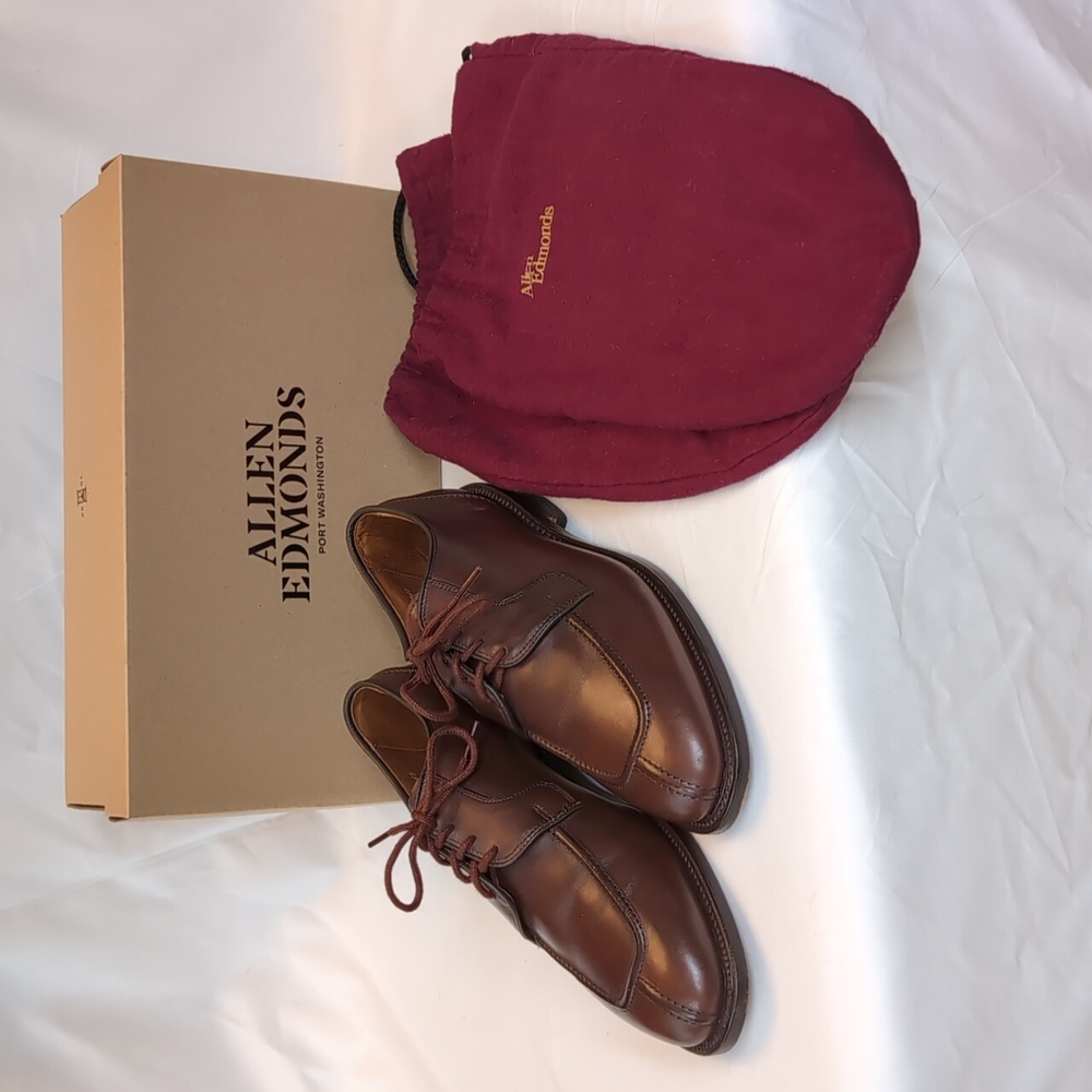 Allen Edmonds Hancock Dark Brown Leather Oxfords 8.5 D